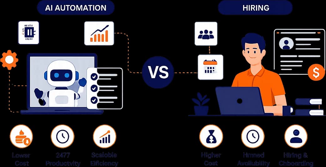AI Automation vs Hiring: The Real Cost Breakdown for SMBs